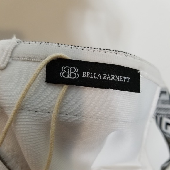BELLA BARNETT Off Shoulder Dress Sz L White Mini  Sexy Bandage Party Cut Out - Picture 8 of 9